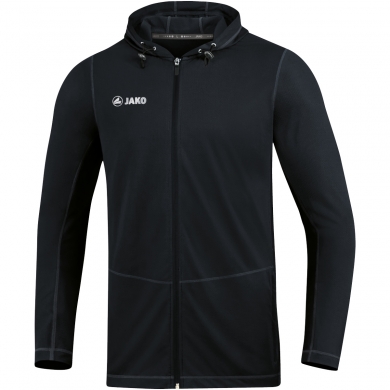 JAKO Laufjacke (Full-Zip Kapuzenjacke) Run 2.0 schwarz Herren